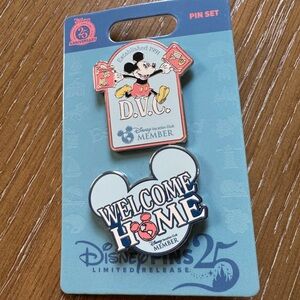 DVC Disney Vacation Club Two Pin Set Welcome Home Mickey Disney Pin